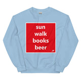 SUN WALK BOOKS BEER SWEATER