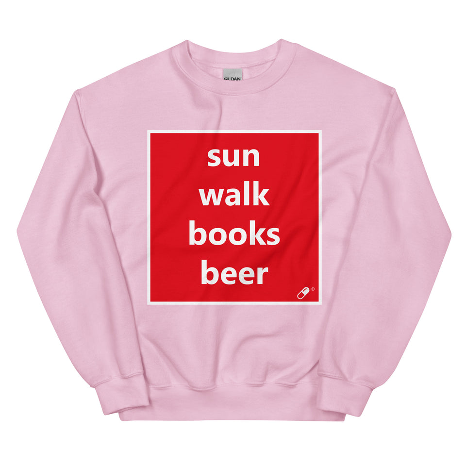 SUN WALK BOOKS BEER SWEATER