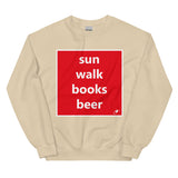 SUN WALK BOOKS BEER SWEATER