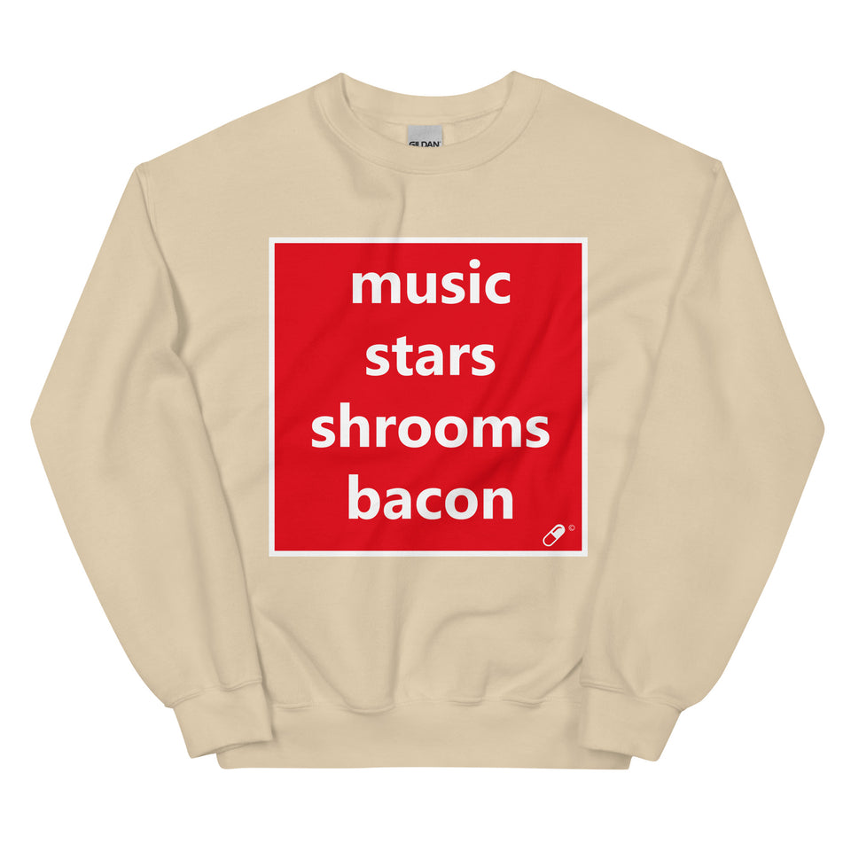 MUSIC STARS SHROOMS BACON SWEATER