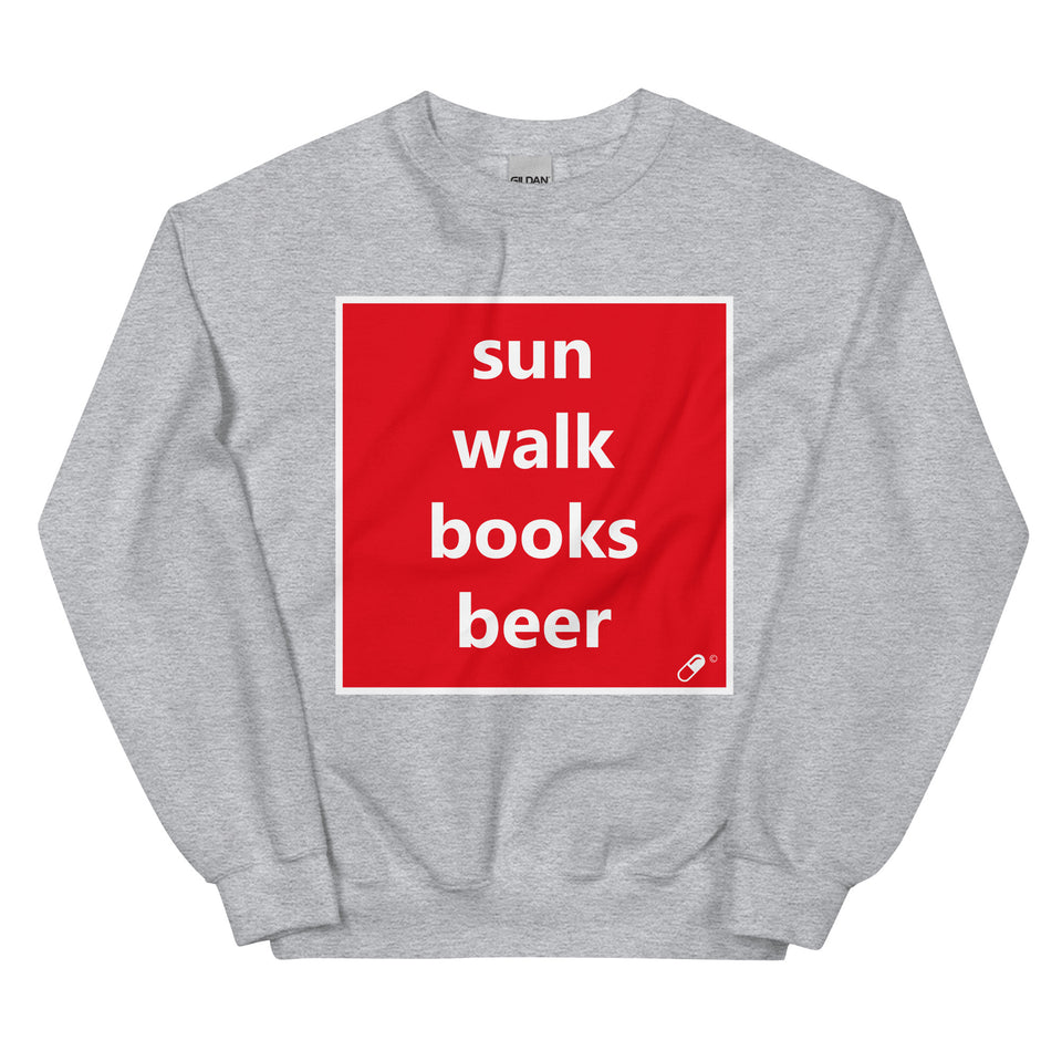 SUN WALK BOOKS BEER SWEATER