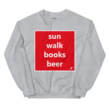 SUN WALK BOOKS BEER SWEATER