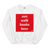 SUN WALK BOOKS BEER SWEATER